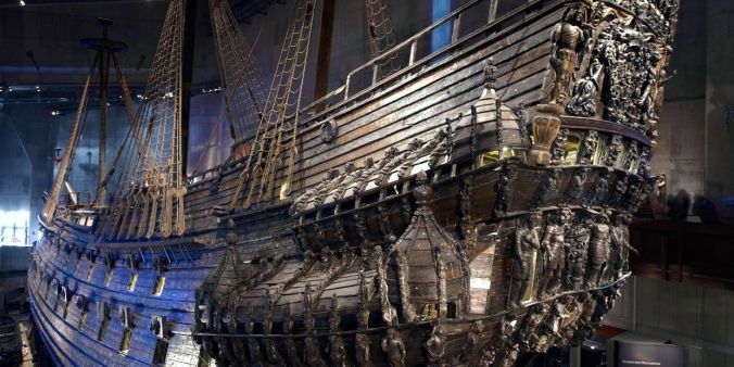 Vasa, the 17th century galleon which sank just minutes after sailing on its maiden voyage. After 333 years it was salvaged from the ocean. A truly amazing sight to see, it stands 4 storeys high. It sank because it was top heavy.